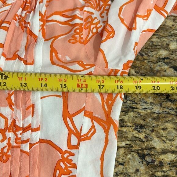 Maeve By Anthropologie Pintucked Floral Long Sleeve Button Down Shirt Size S - Picture 9 of 11